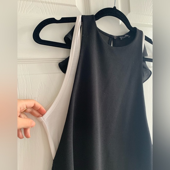 Zara Black Mini Dress with White Tank Slip - Size S - Picture 2 of 6